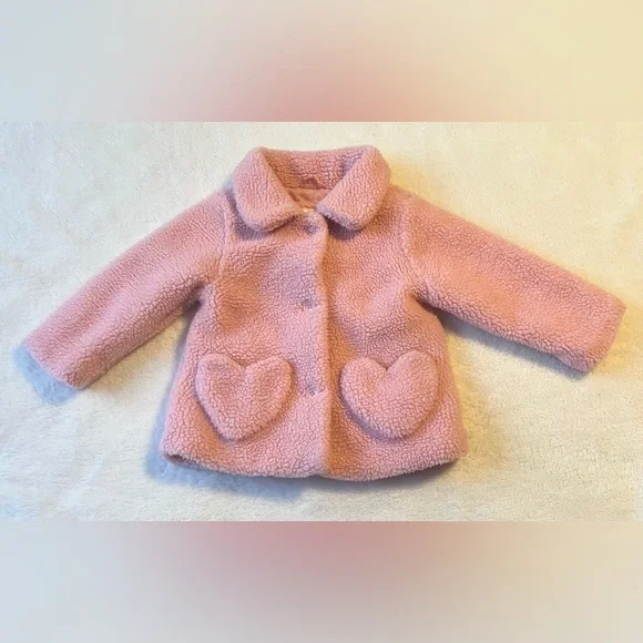 Pink Sherpa Coat, Size 2T, EUC, Great for Valentine’s Day! - Picture 1 of 4